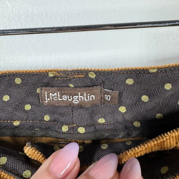 J.McLaughlin Corduroy Pant Women 10 Brown Caramel Straight Minimal Preppy Modest - Picture 5 of 8